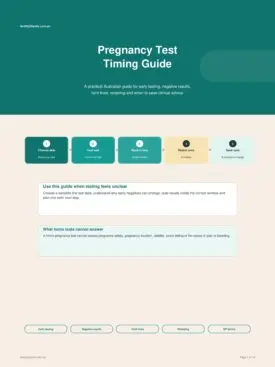 Cover of the Fertility2Family Pregnancy Test Timing Guide PDF