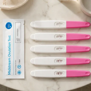 Fertility2Family midstream ovulation tests showing positive LH results