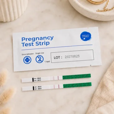 Fertility2Family pregnancy test strips arranged for home hCG testing in Australia