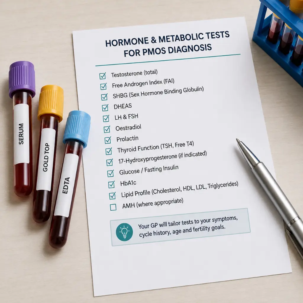 PMOS blood tests Australia for PCOS diagnosis and bulk billing pathology costs