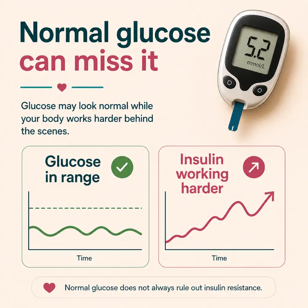 Normal glucose insulin resistance PCOS PMOS Australia