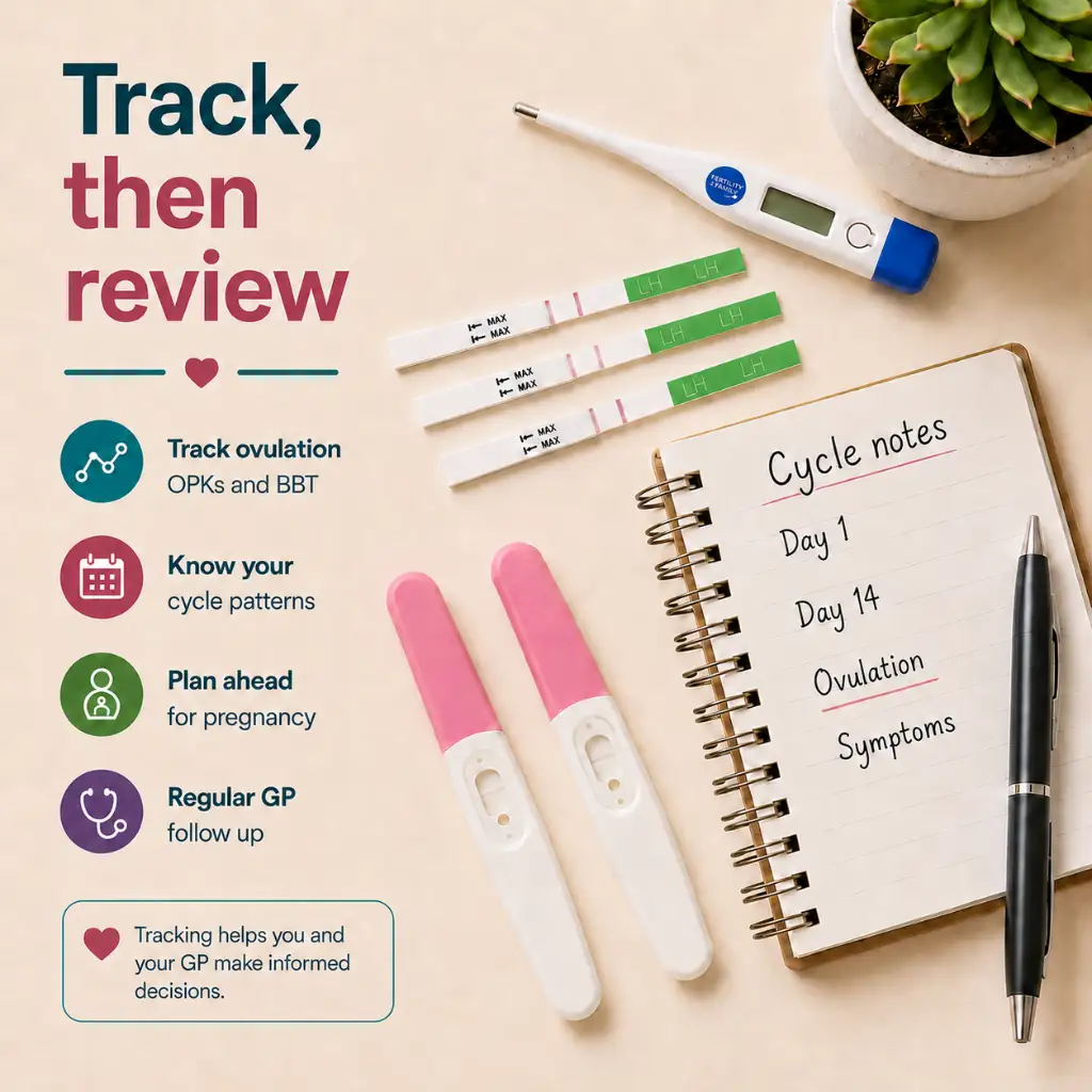 PMOS cycle tracking ovulation tests BBT pregnancy tests Australia