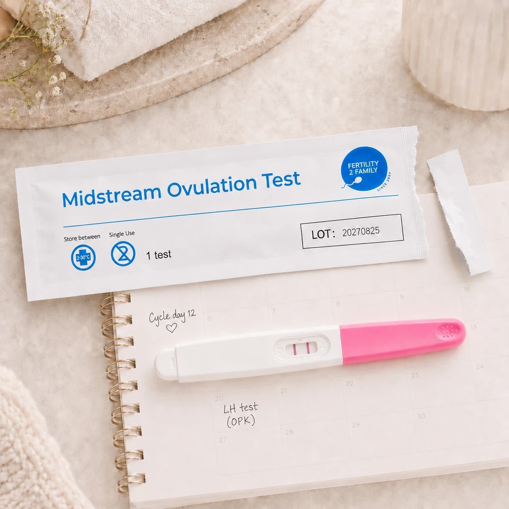 Midstream ovulation test cycle tracking for fertile window timing