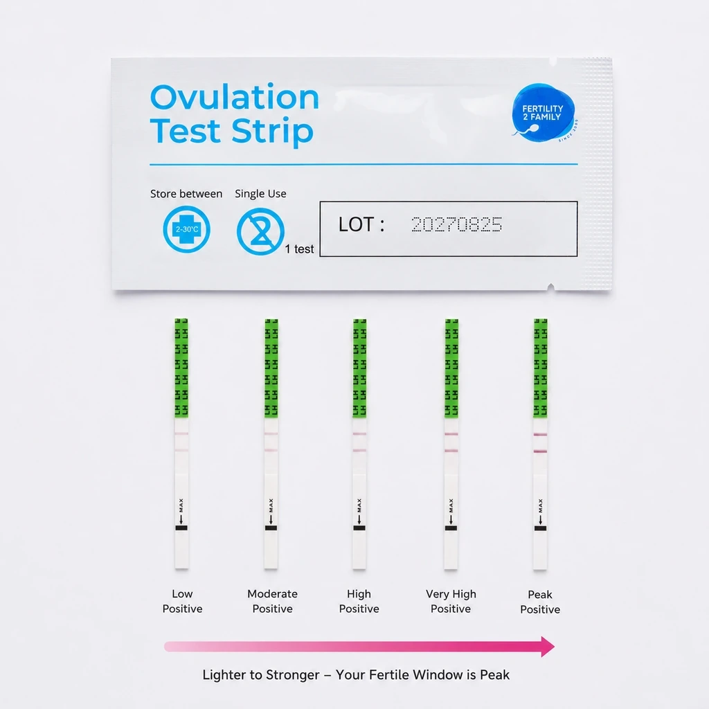 Ovulation test strip line progression for fertile window tracking