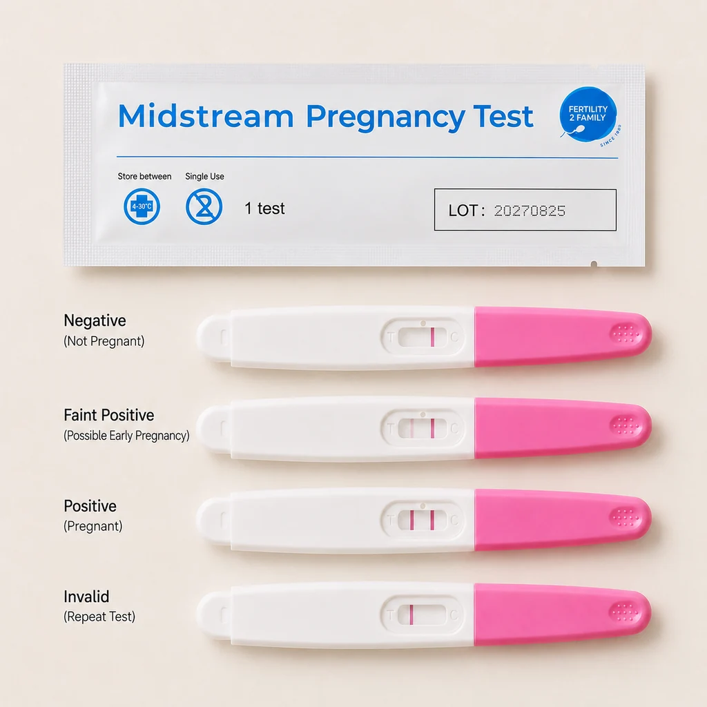 Pregnancy test results guide Australia for reading midstream hCG tests
