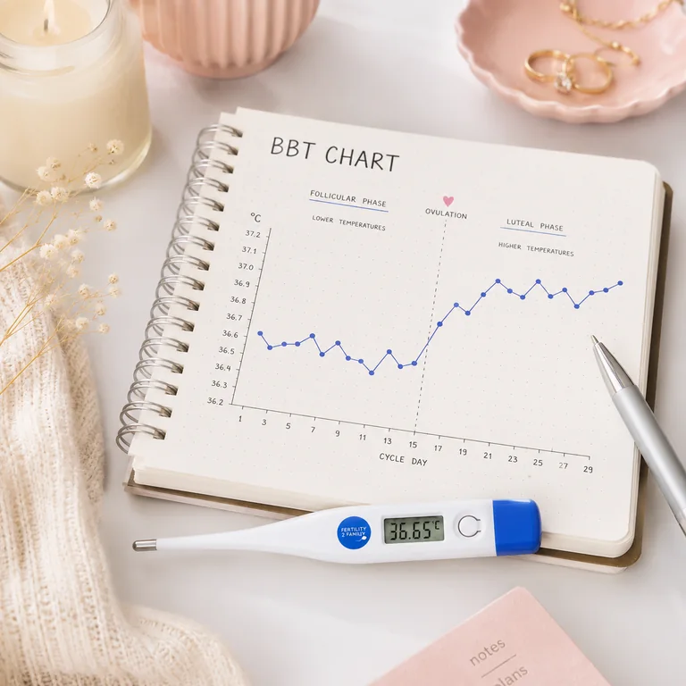Basal thermometer with BBT chart for an Australian cycle tracking review