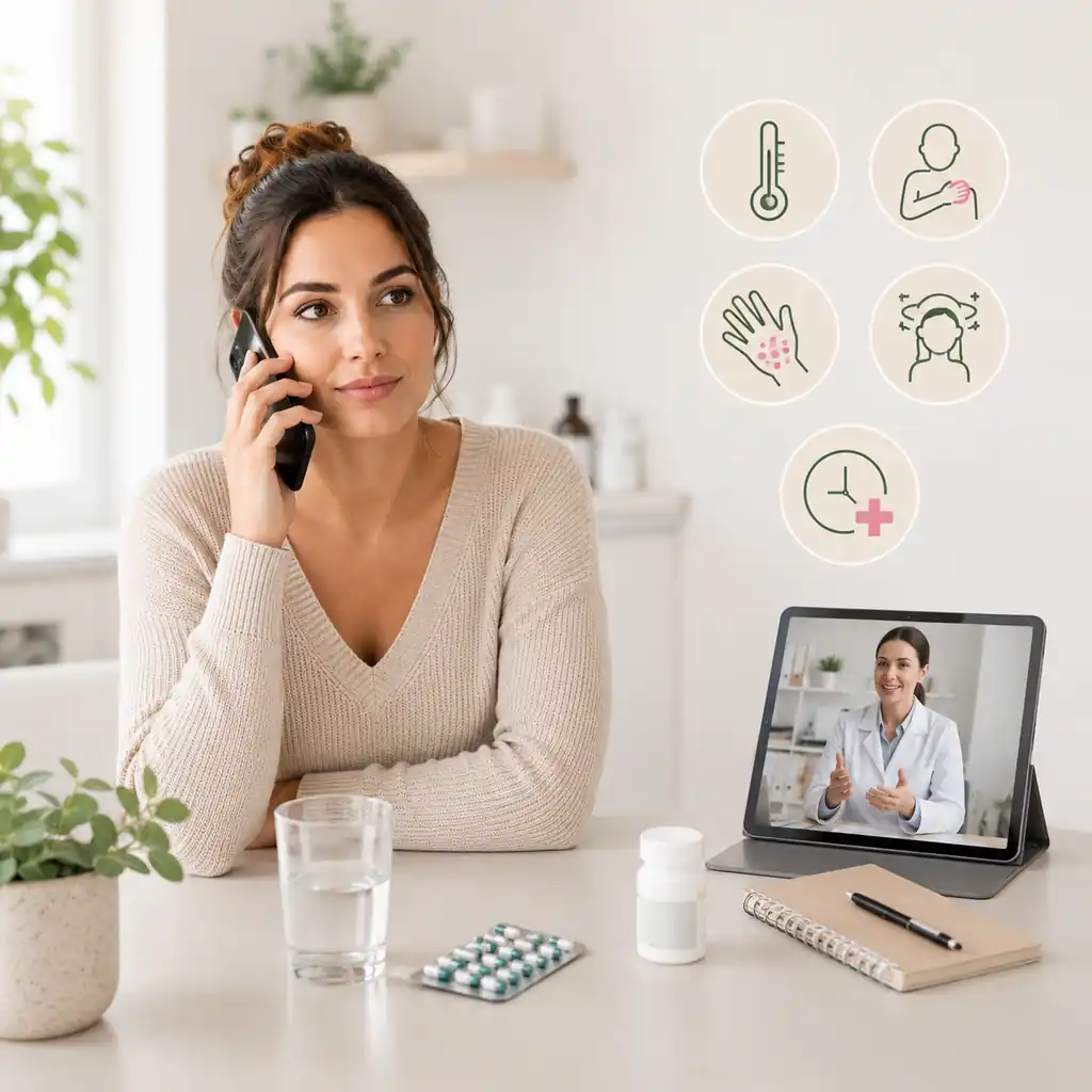 Australian telehealth consultation about antibiotics and ovulation-test results
