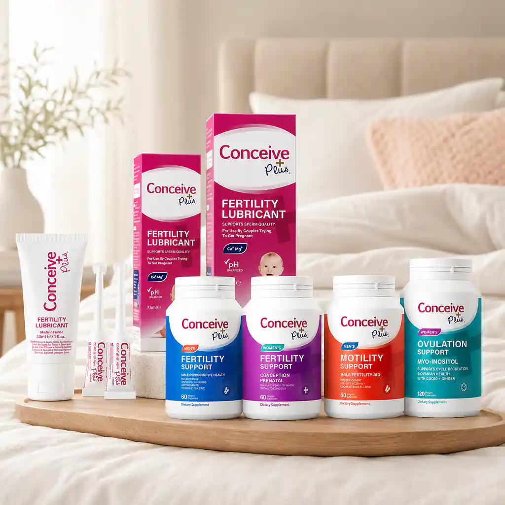 Complete Conceive Plus fertility supplements bedroom display Australia