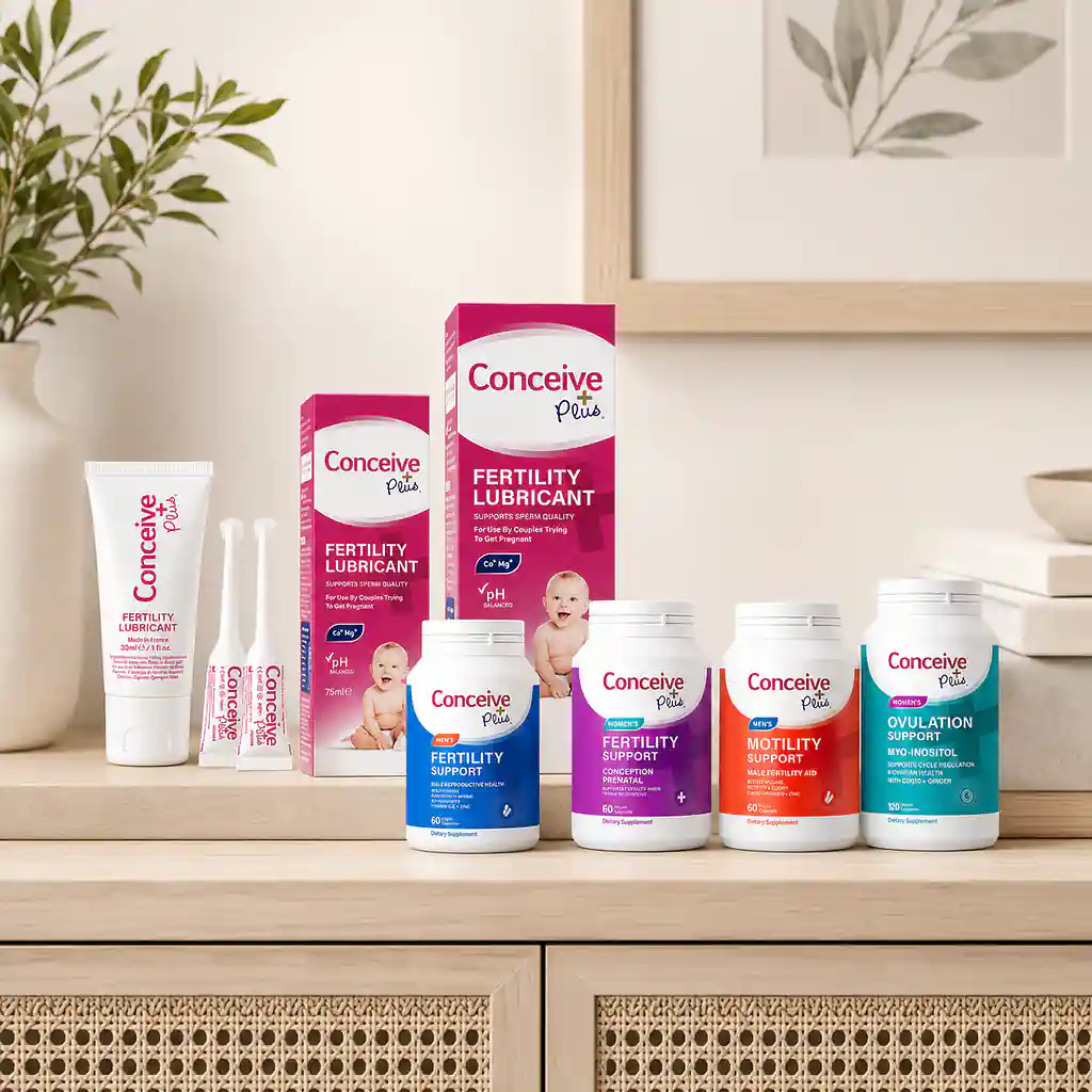 Complete Conceive Plus fertility supplement range displayed together in Australia