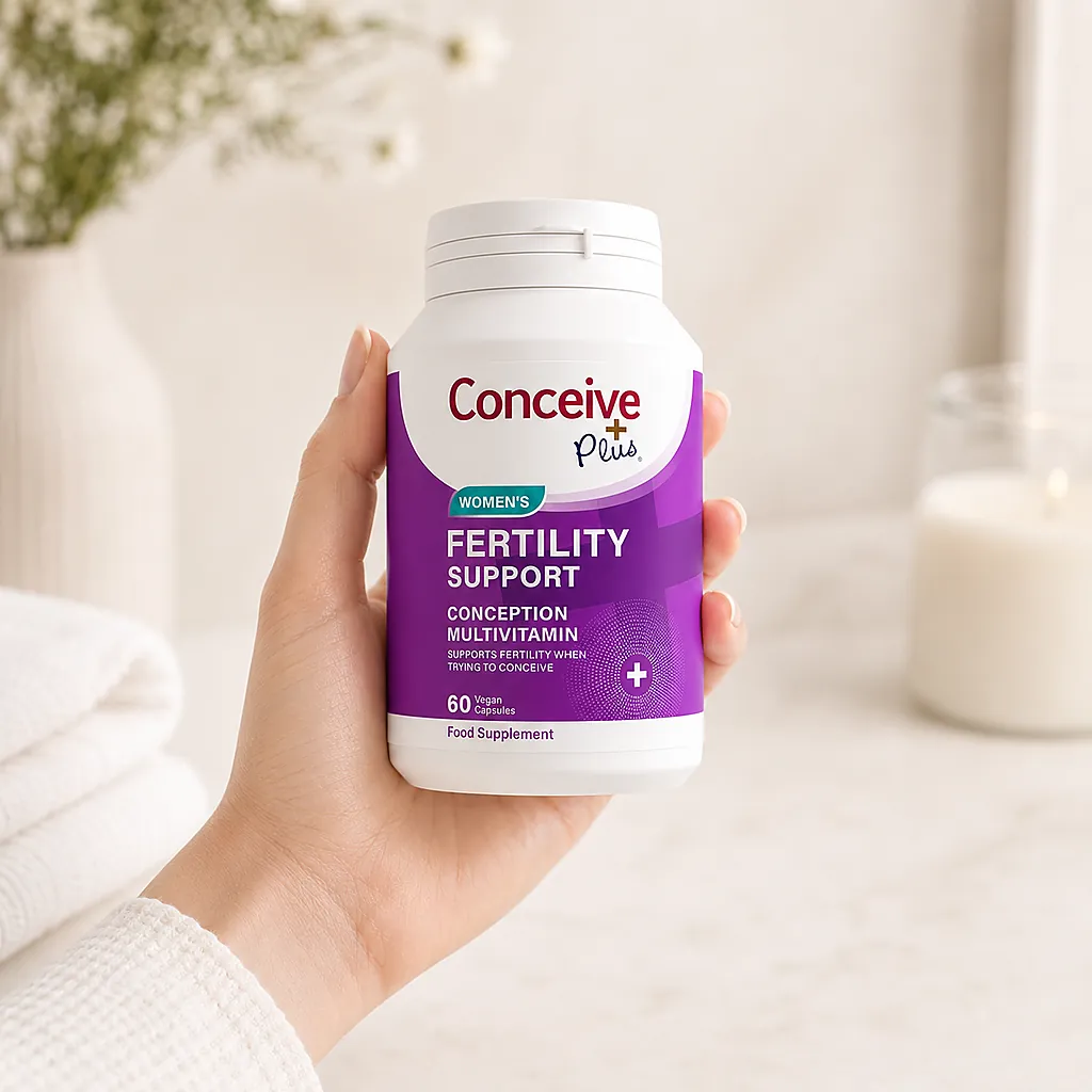 Woman holding Conceive Plus Women’s Fertility Support in Australia