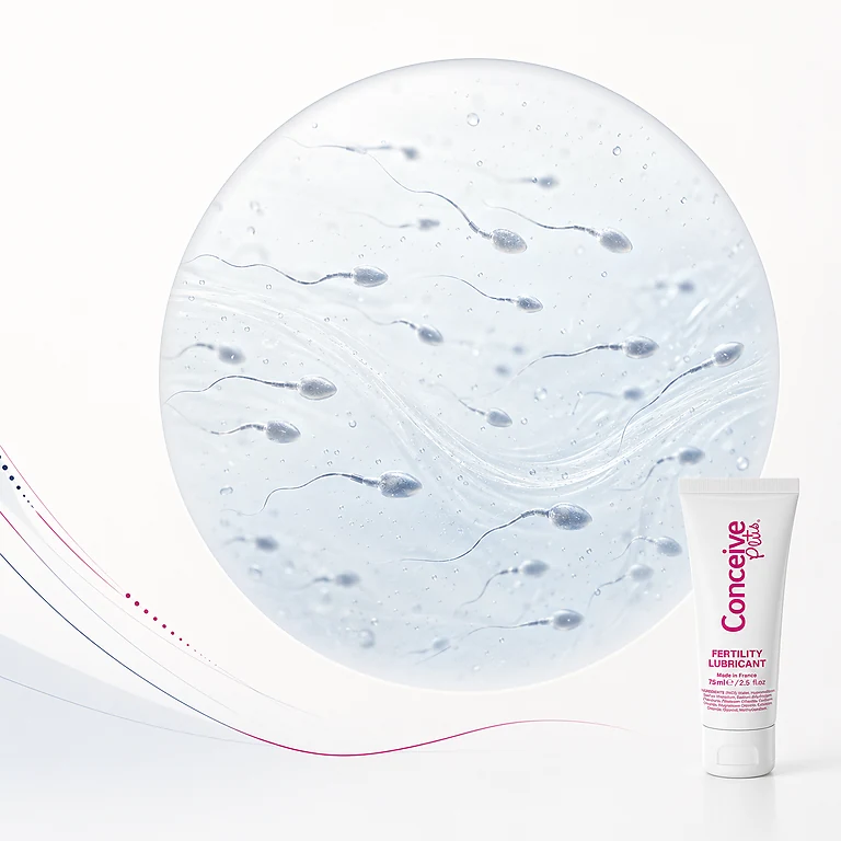 Sperm-friendly fertility lubricant laboratory science illustration