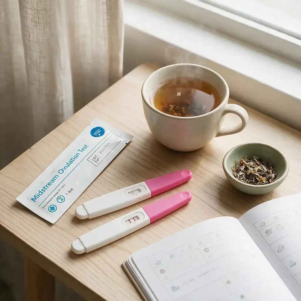 BBT chart with ovulation testing for fertile window timing when trying to conceive