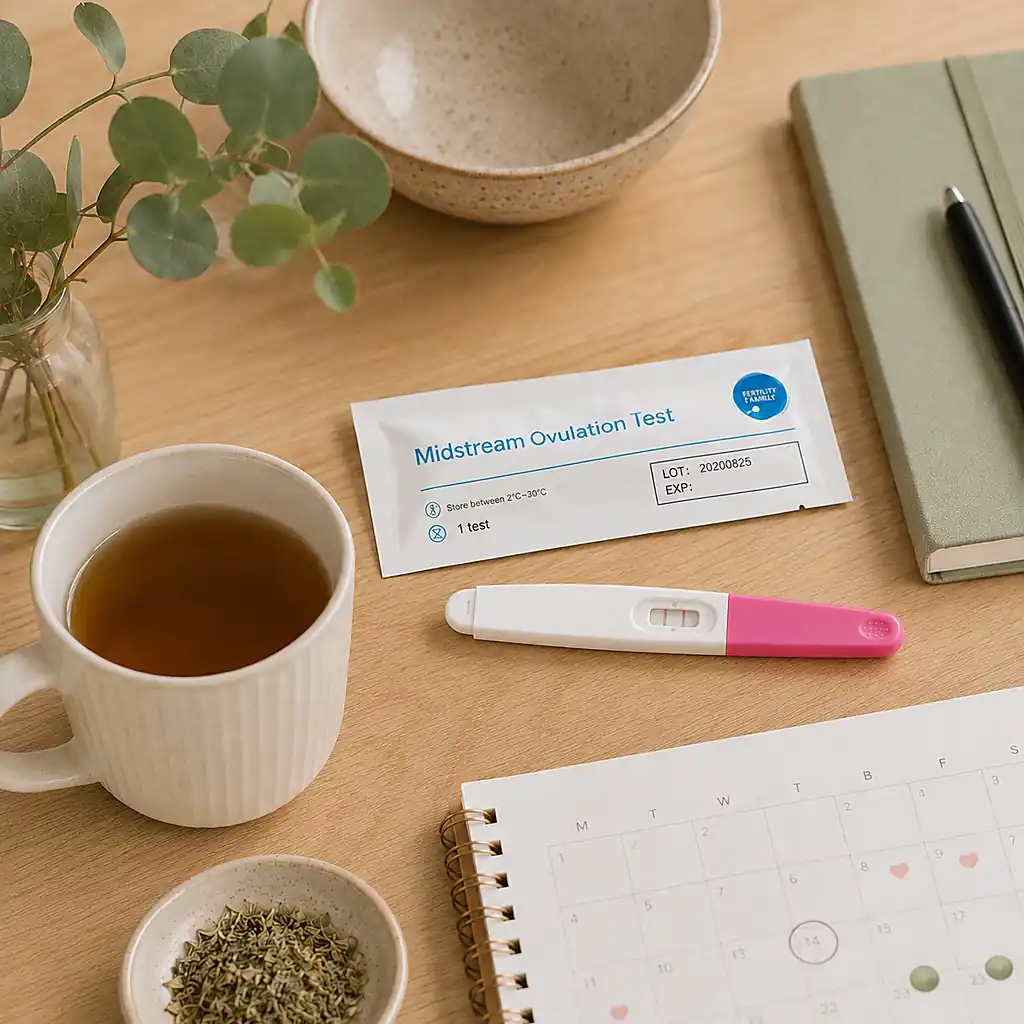 Fertility tea with ovulation test cycle tracking in Australia