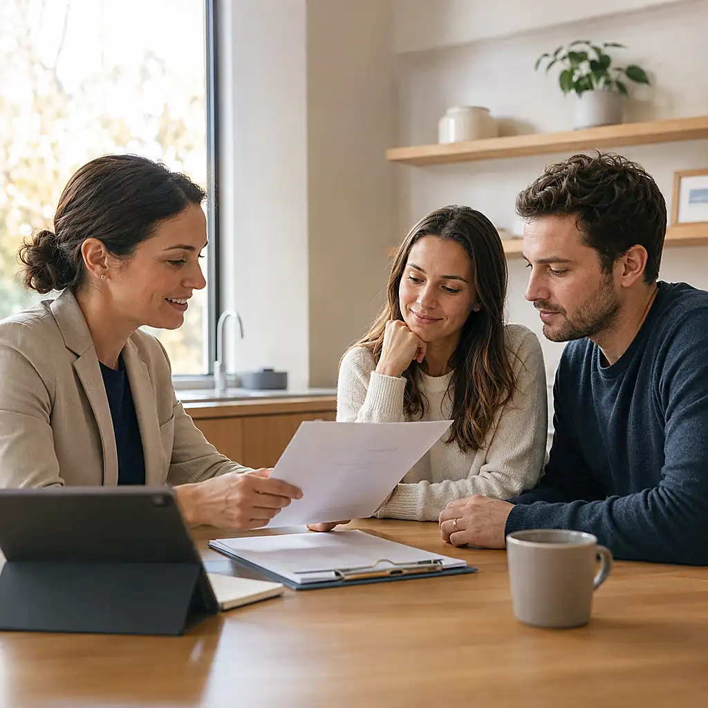 Australian couple reviewing IUI treatment costs and Medicare quote