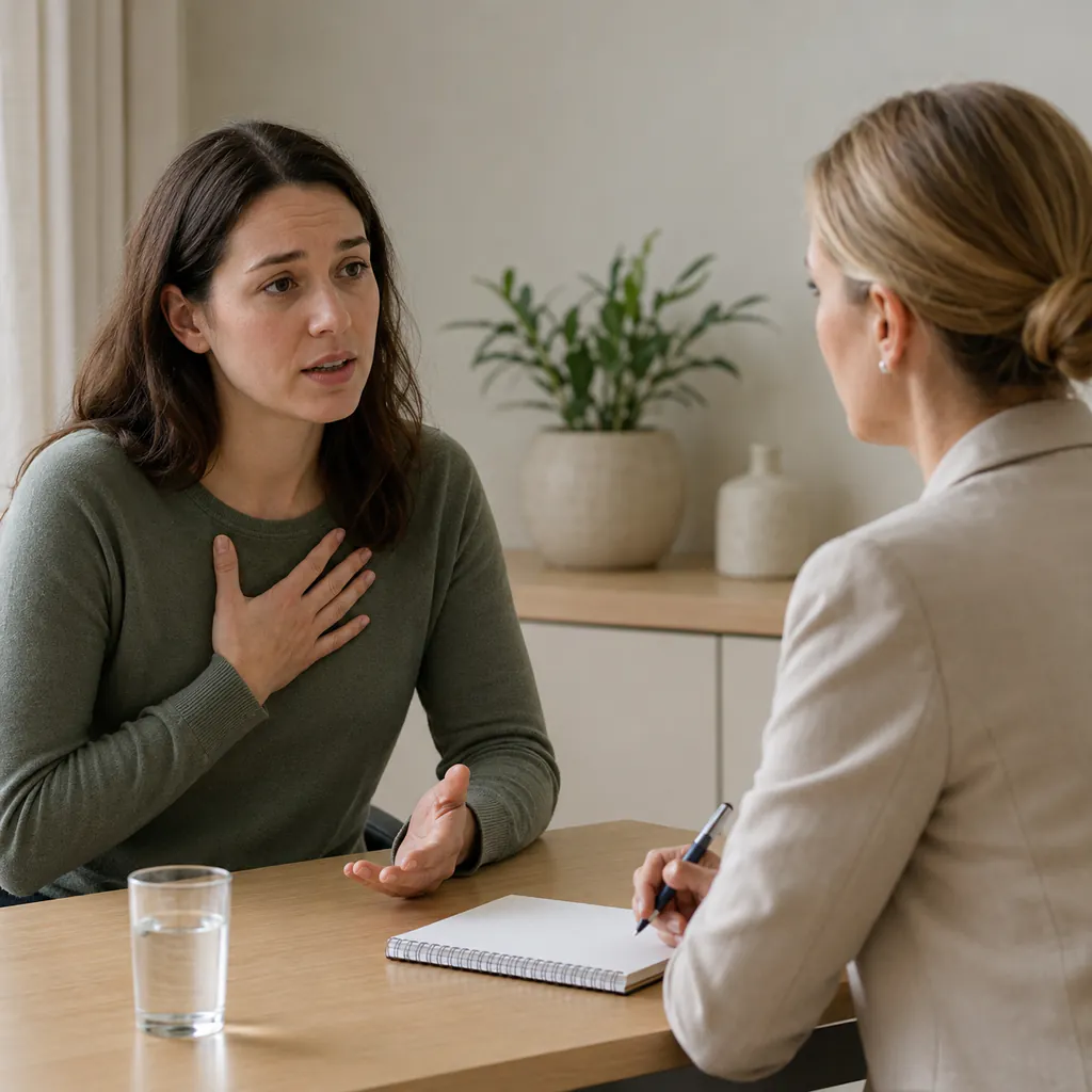 Patient discussing contraceptive pill symptoms with a healthcare professional