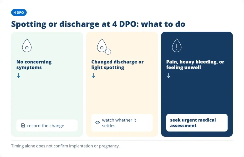 4 DPO spotting and vaginal discharge after ovulation when trying to conceive