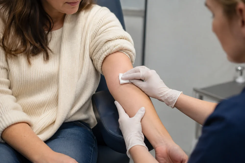 Donor egg IVF screening blood test in an Australian fertility clinic