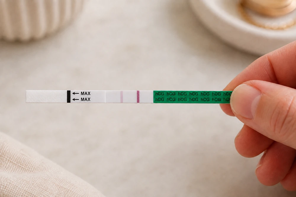 Faint line pregnancy test in Australia showing how to check whether a possible positive result is valid